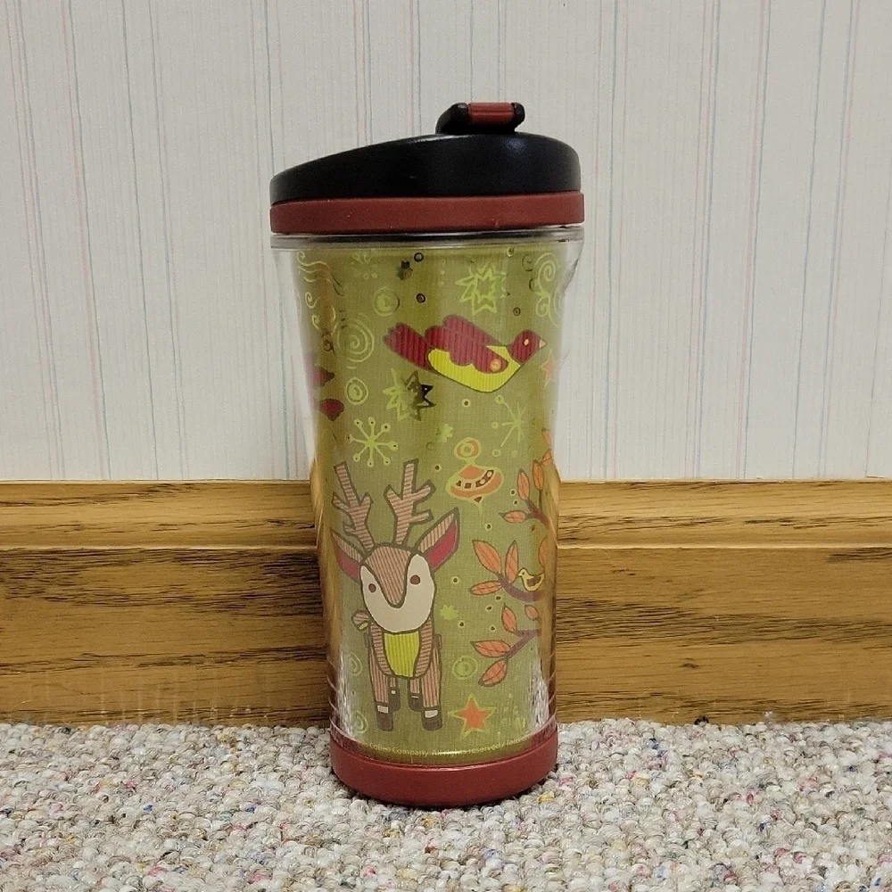 Starbucks 8 Oz Festive Reindeer Travel Mug